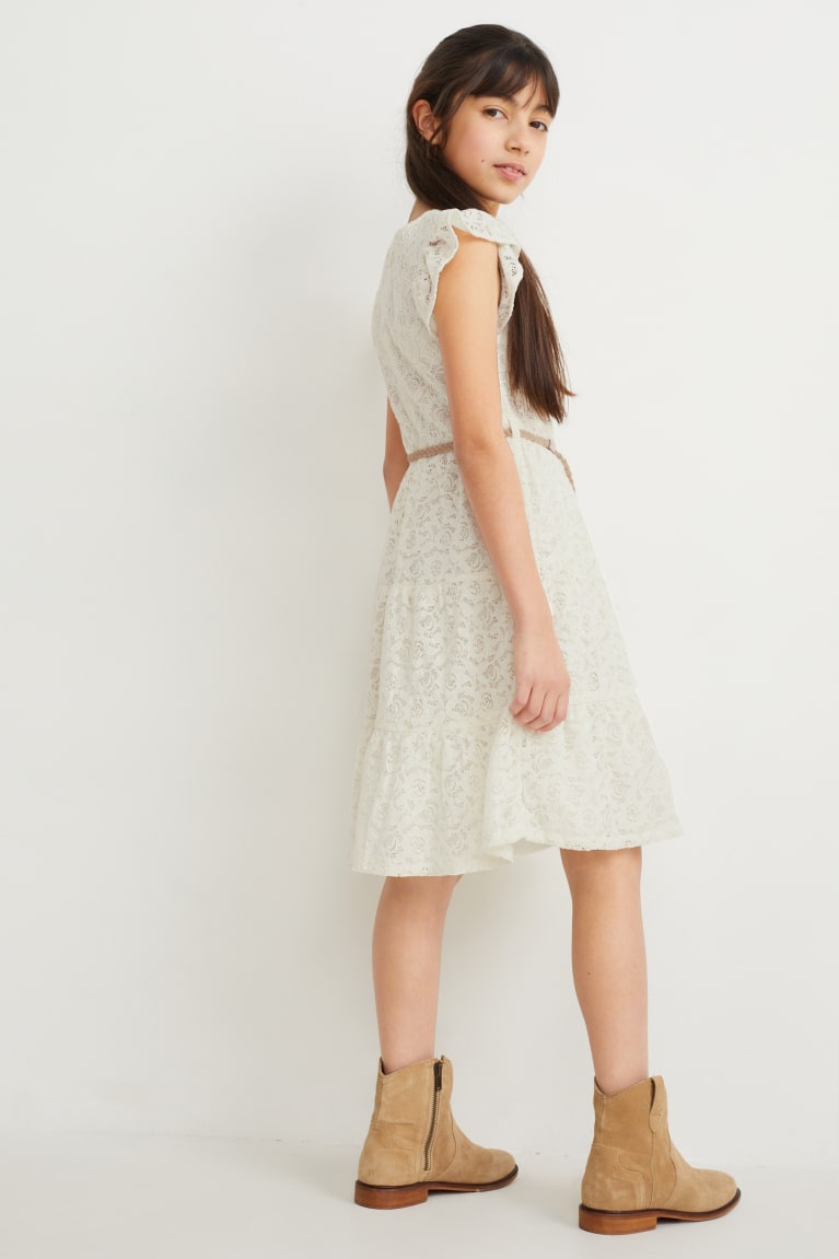  Blanche Peignoir C&A With Belt - france NNZ-9240744