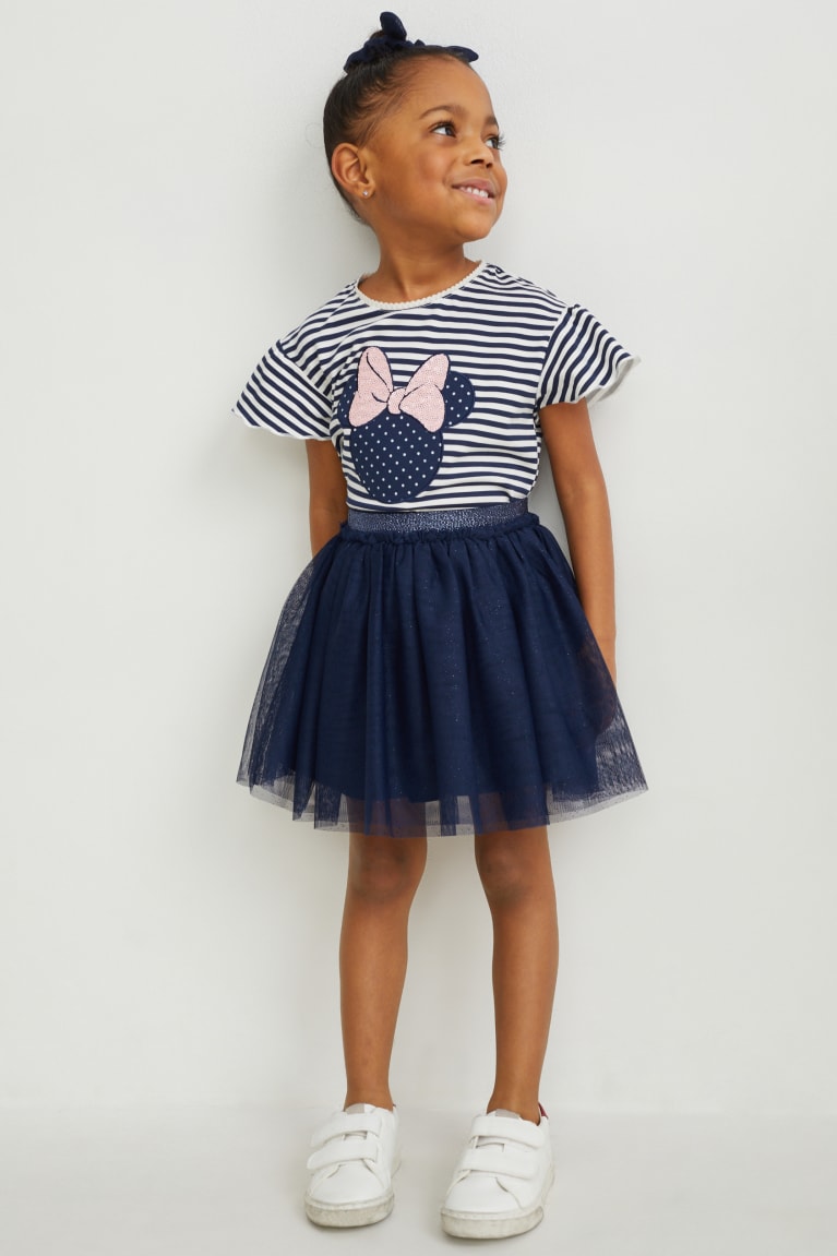  Bleu Foncé Blanche Jupe C&A Minnie Mouse Set Sleeve , And Scrunchie - france ZSK-1915102