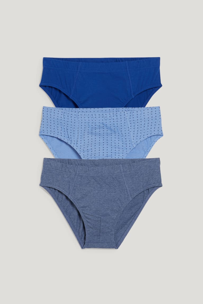  Bleu Sous Vêtement C&A Multipack Of 3 Briefs Organic Coton - france IEZ-3596728