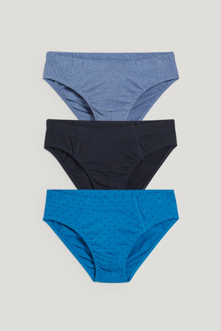  Bleu Sous Vêtement C&A Multipack Of 3 Briefs Organic Coton - france MWZ-0922686