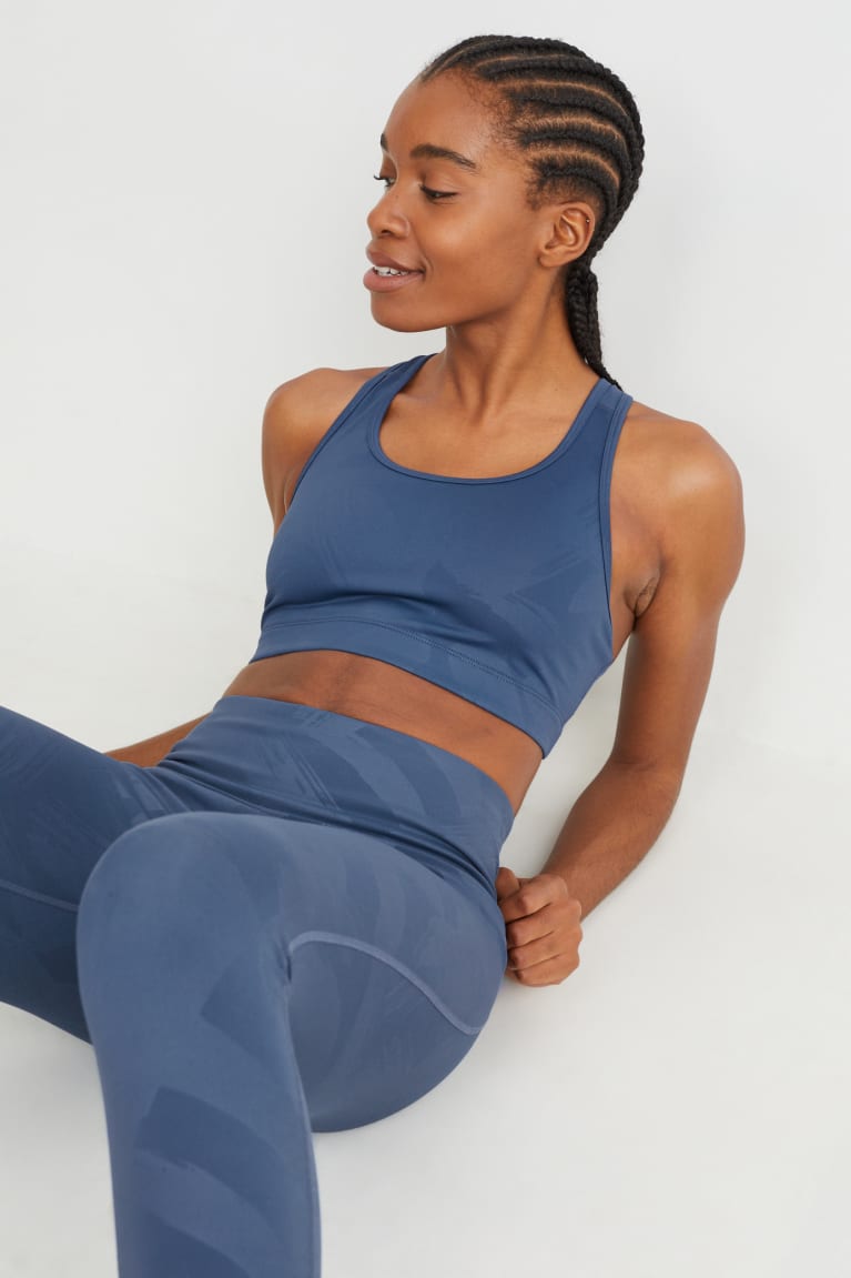  Bleu Sous Vêtement C&A Sports Bra Rembourré 4 Way Stretch - france GRE-2169326