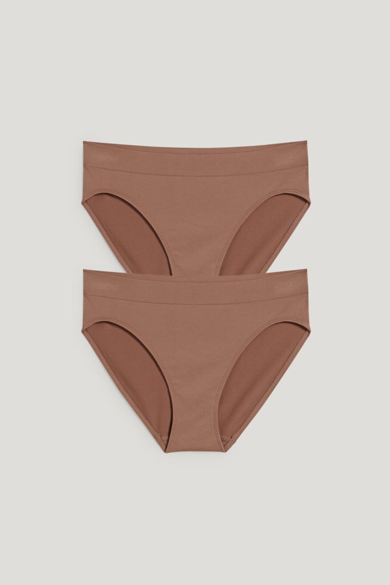  Marron Sous Vêtement C&A Multipack Of 2 Briefs Seamless - france NTU-5140886