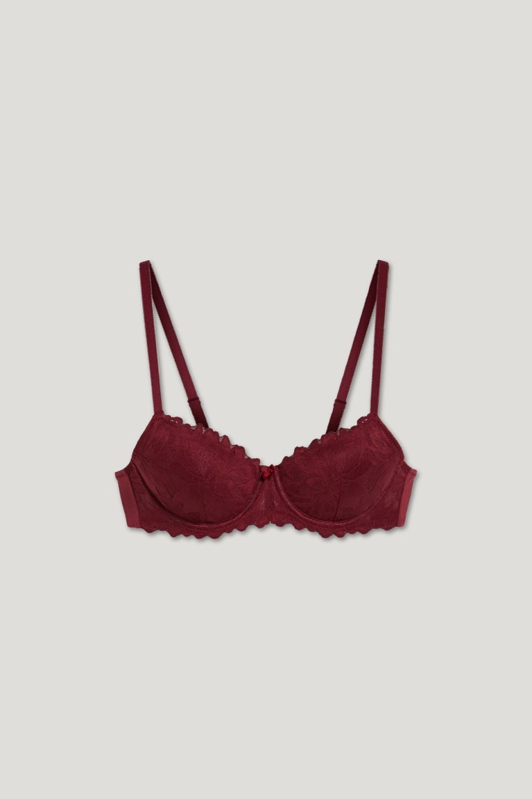  Bordeaux Sous Vêtement C&A Underwire Bra Demi Rembourré - france XDF-8512999