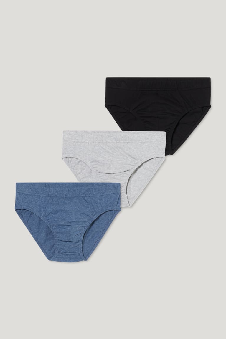  Bleu Foncé Sous Vêtement C&A Multipack Of 3 Briefs Organic Coton - france EDJ-6276841