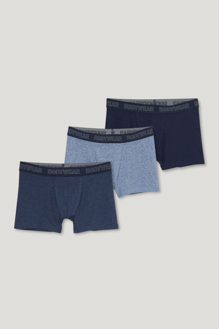  Bleu Foncé Sous Vêtement C&A Multipack Of 3 Trunks Organic Coton Lycra - france WBO-5807869