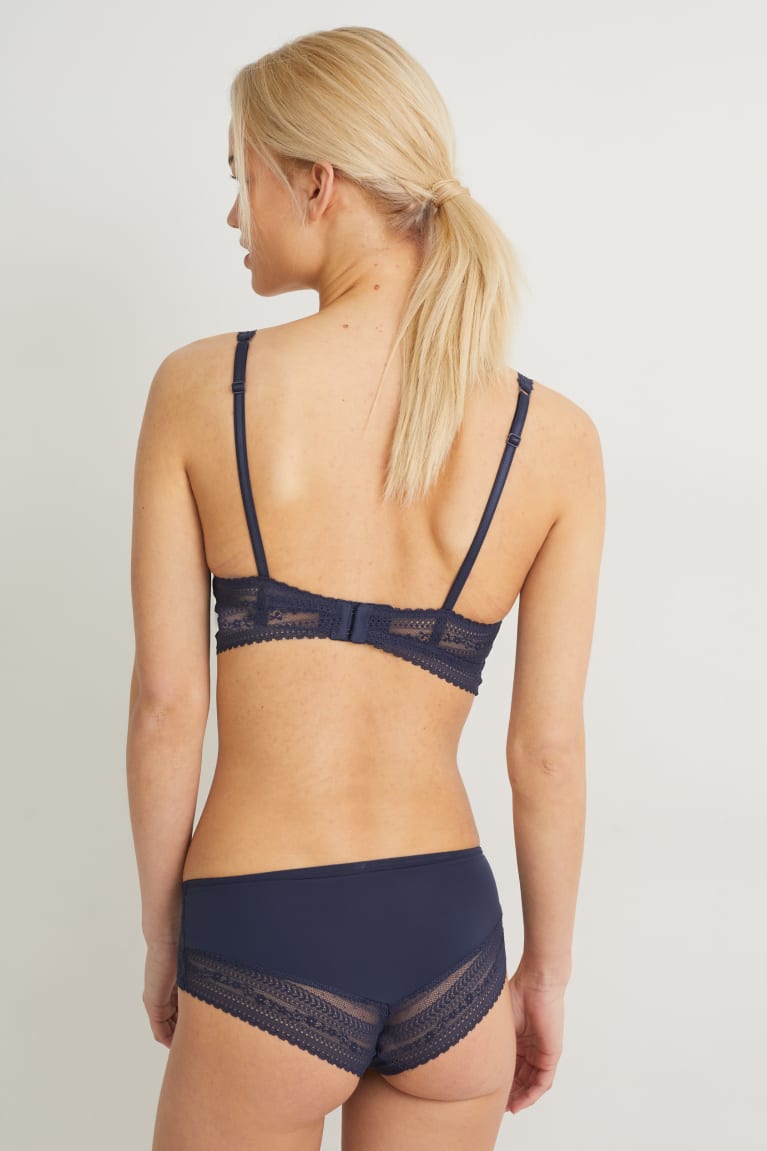  Bleu Foncé Sous Vêtement C&A Bralette Rembourré Lycra - france HES-3240241