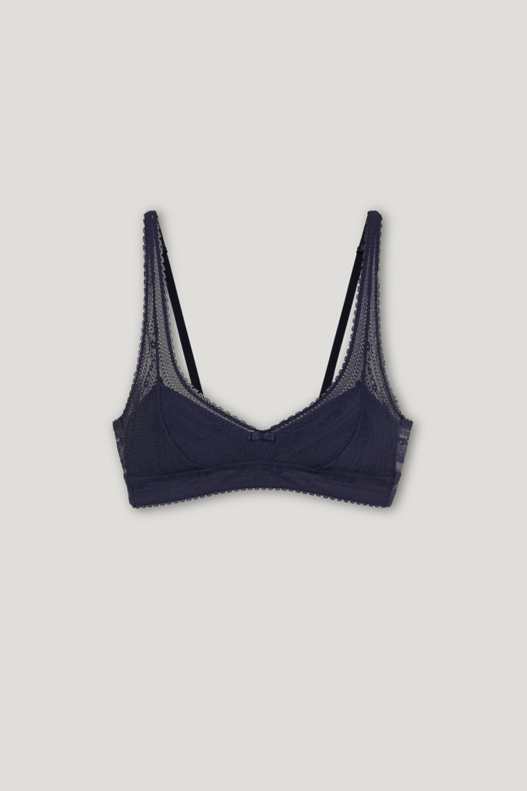  Bleu Foncé Sous Vêtement C&A Bralette Rembourré Lycra - france HES-3240241