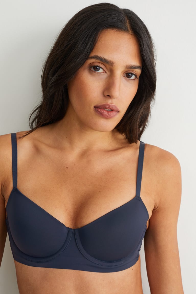  Bleu Foncé Sous Vêtement C&A Underwire Bra Demi Rembourré - france MNJ-0641983