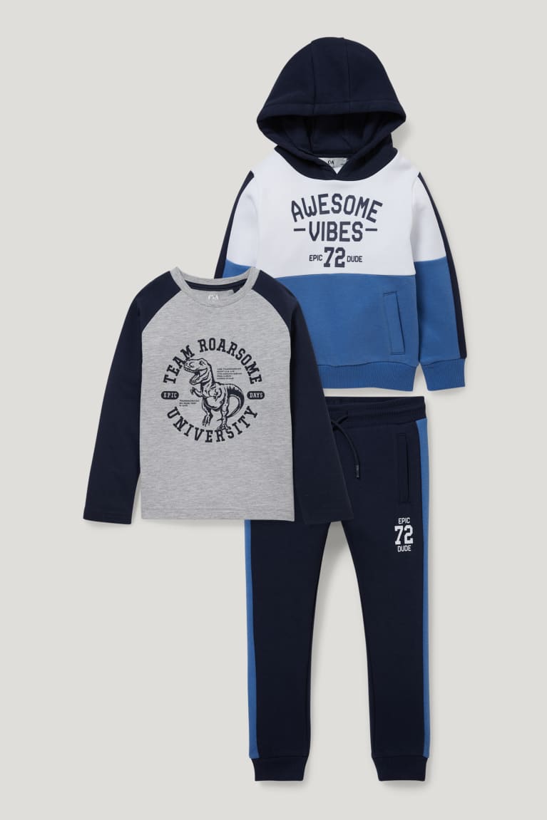  Bleu Foncé Sweat à Capuche C&A Set, Long Sleeve And Joggers 3 Piece - france UKF-9211386