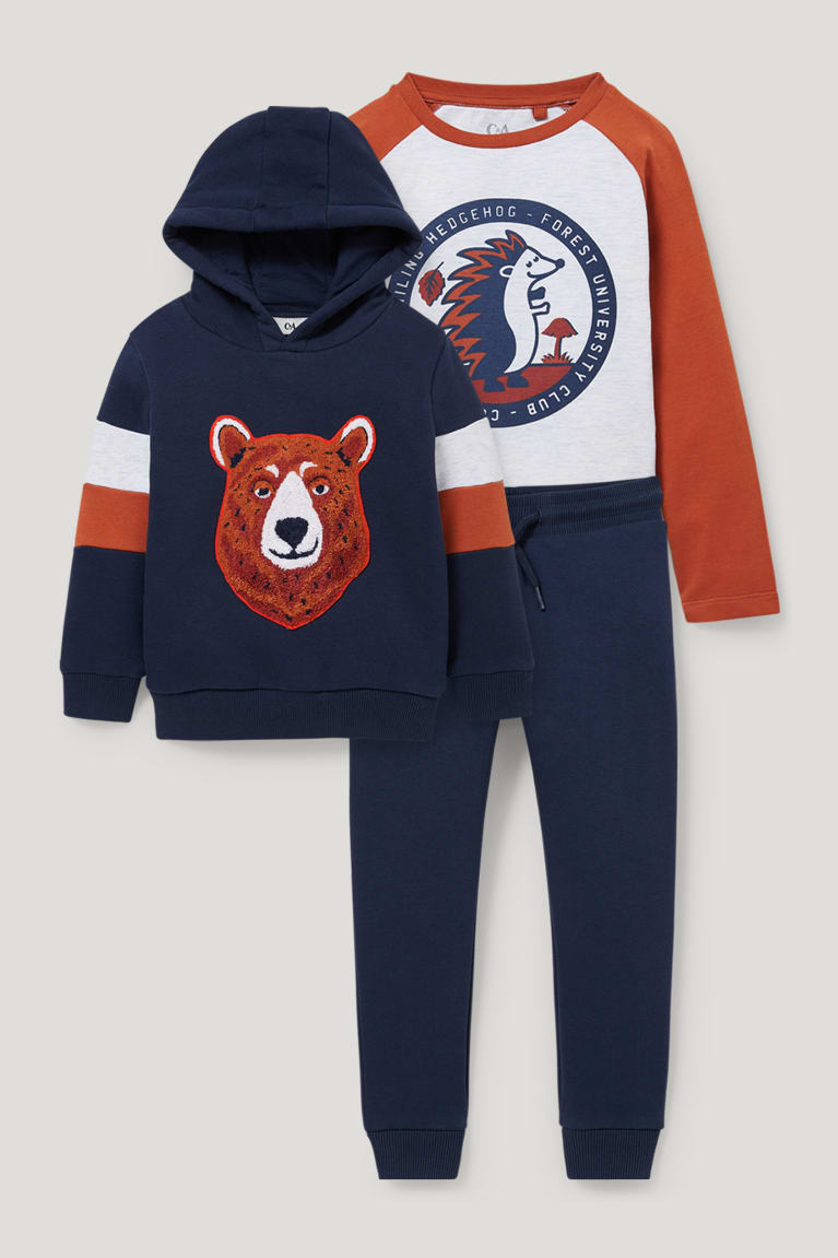  Bleu Foncé Sweat à Capuche C&A Set, Long Sleeve And Joggers 3 Piece - france IEF-6156661