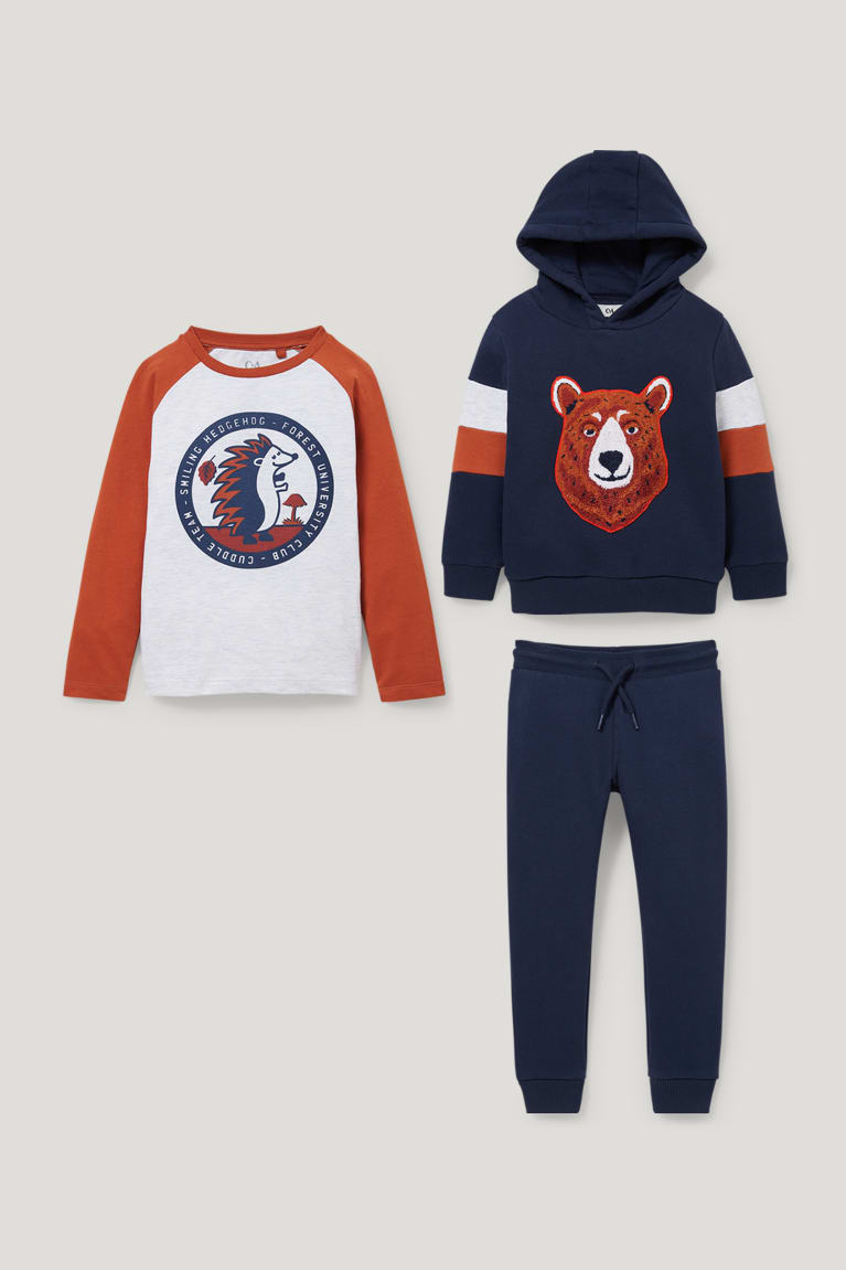  Bleu Foncé Sweat à Capuche C&A Set, Long Sleeve And Joggers 3 Piece - france IEF-6156661