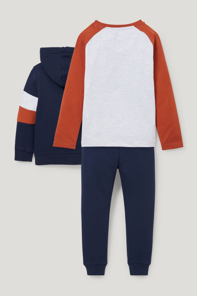  Bleu Foncé Sweat à Capuche C&A Set, Long Sleeve And Joggers 3 Piece - france IEF-6156661