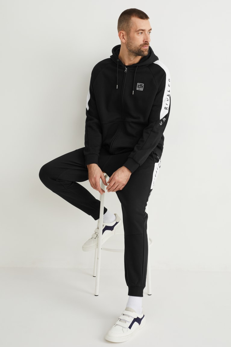  Noir Sweats C&A Zip-through With Hood - france OQF-9757696