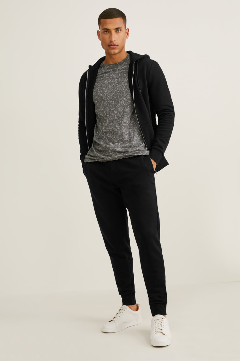  Noir Sweats C&A Zip-through With Hood Organic Coton - france PTN-6222793