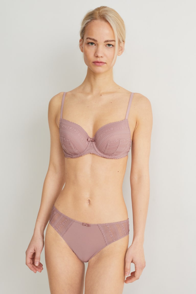  Rose Sous Vêtement C&A Underwire Bra Full Coverage Rembourré Lycra - france FHT-5885231