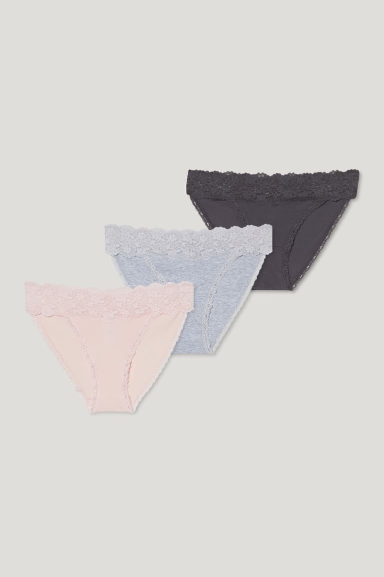  Rose Sous Vêtement C&A Multipack Of 3 Briefs Organic Coton - france SNN-7406563