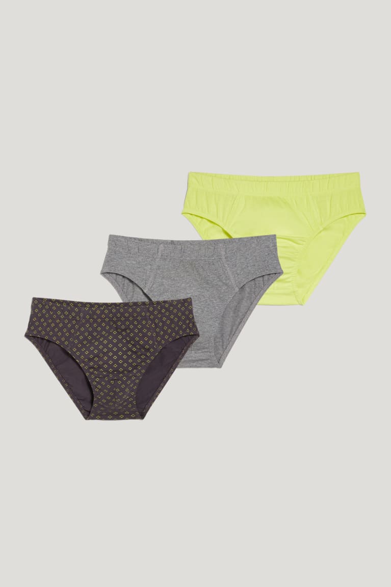  Grise Jaune Sous Vêtement C&A Multipack Of 3 Briefs Organic Coton - france HLC-3372886