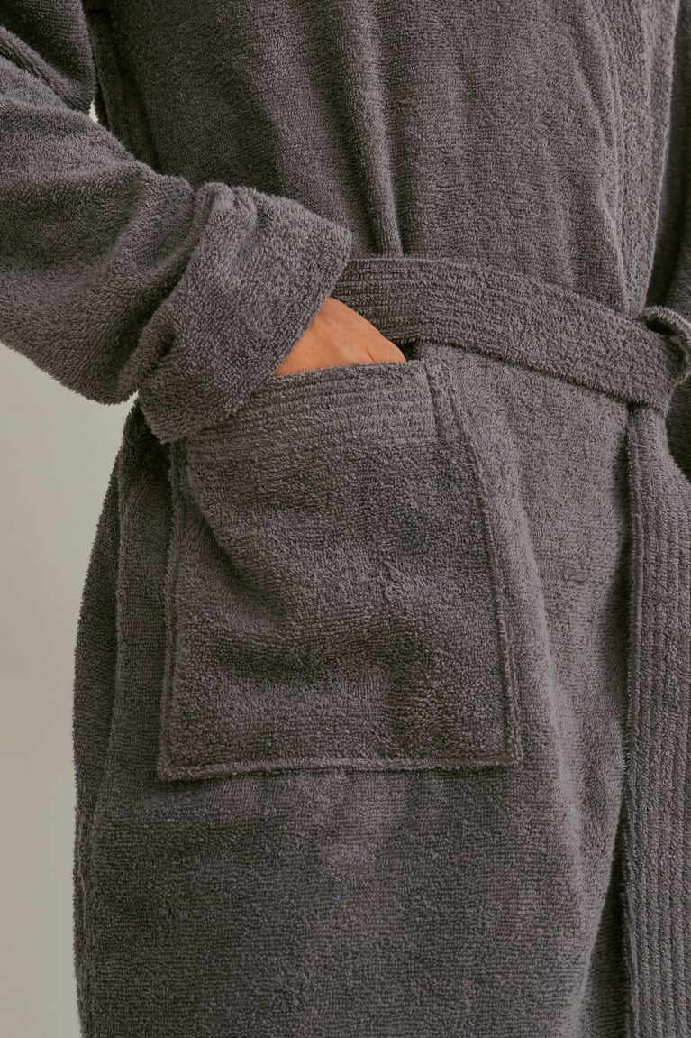  Grise Marron Sous Vêtement C&A Terry Cloth Bathrobe Organic Coton - france SUN-7871498