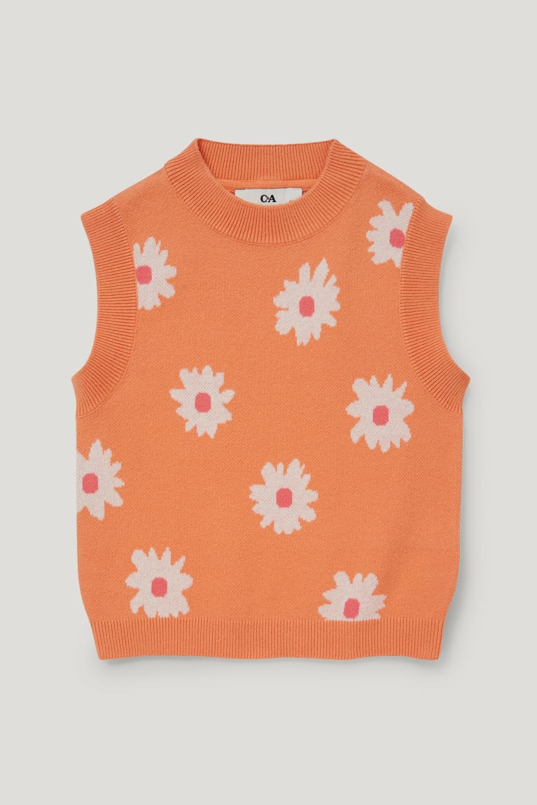  Orange Sweat à Capuche C&A Slipover Floral - france RNF-2545739