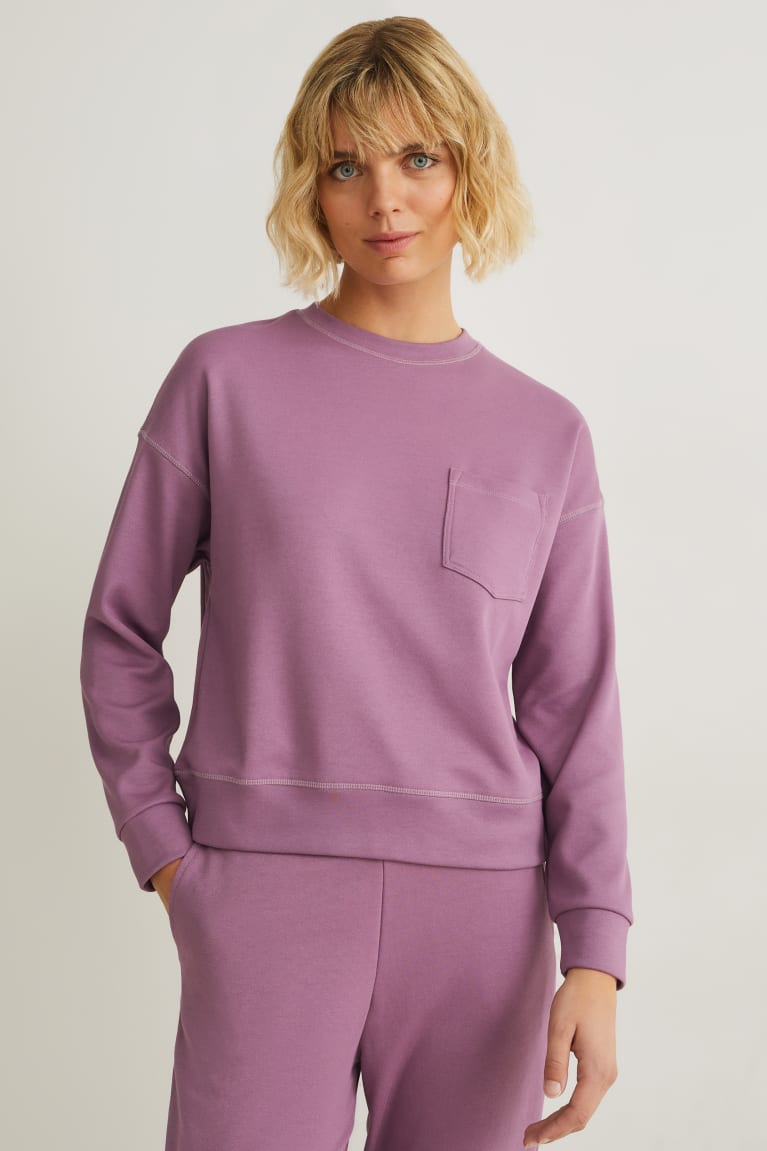  Violette Sweat à Capuche C&A Long Sleeve - france UMM-7669943