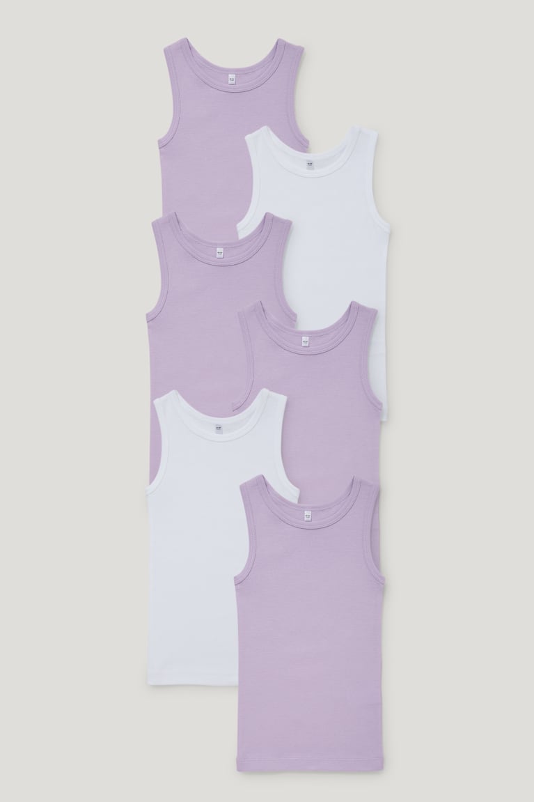  Violette Clair Sous Vêtement C&A Multipack Of 6 Vest Organic Coton - france LQC-5286565