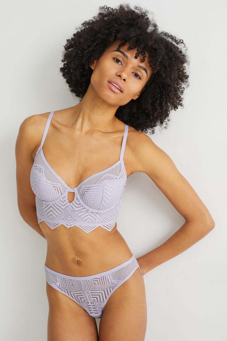  Violette Clair Sous Vêtement C&A Underwire Bra Demi Rembourré - france GEP-2699002