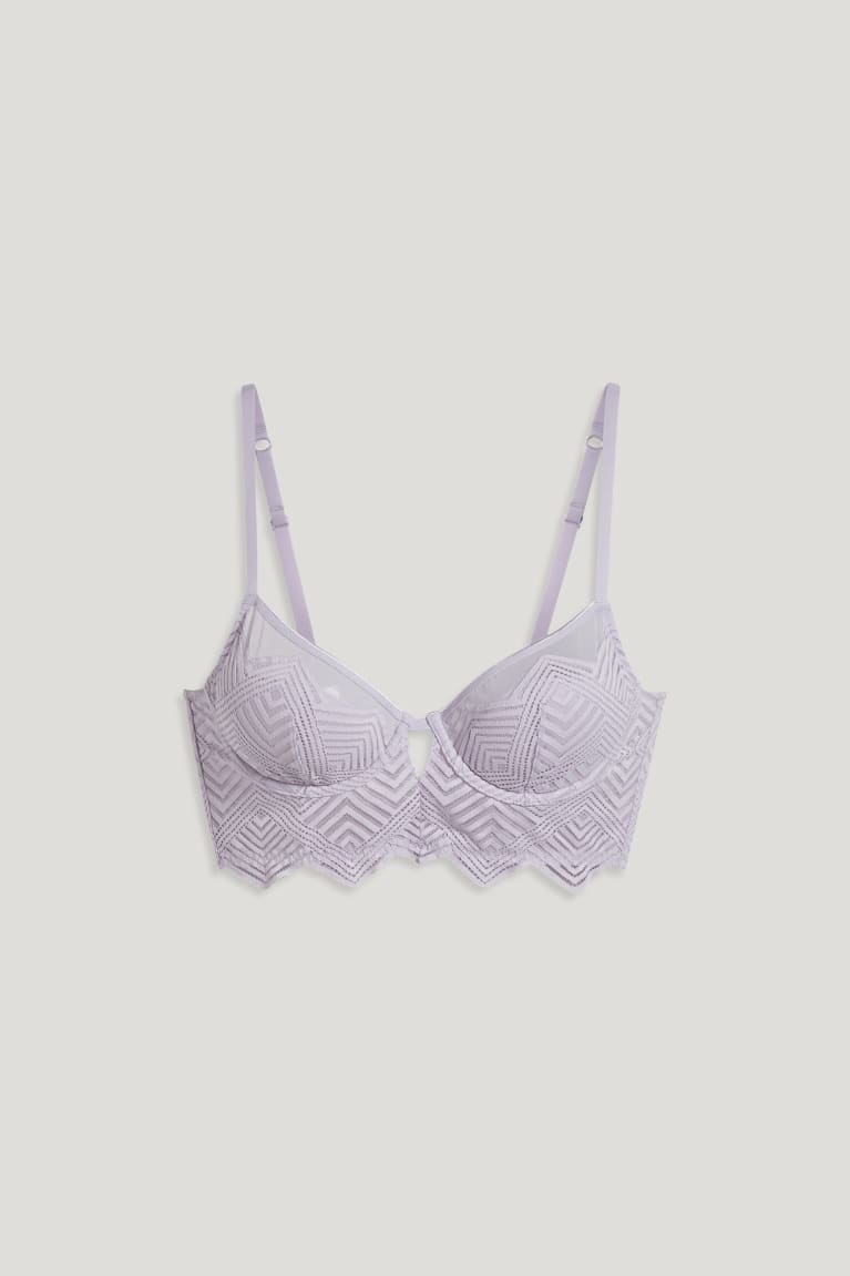  Violette Clair Sous Vêtement C&A Underwire Bra Demi Rembourré - france GEP-2699002