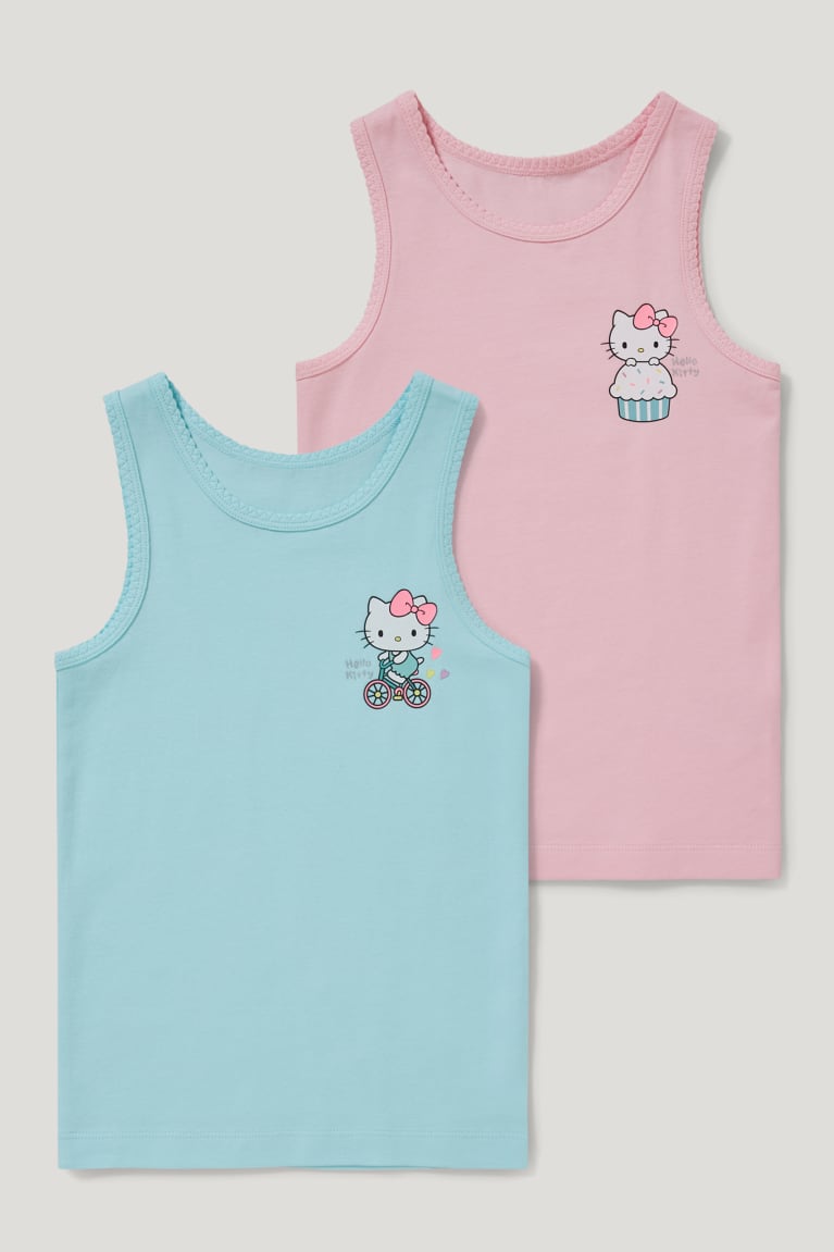  Turquoise Sous Vêtement C&A Multipack Of 2 Hello Kitty Vest Organic Coton - france NKR-1321763