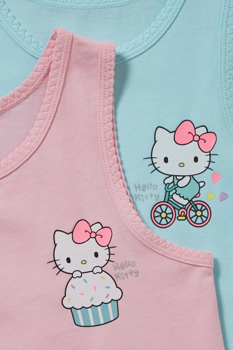  Turquoise Sous Vêtement C&A Multipack Of 2 Hello Kitty Vest Organic Coton - france NKR-1321763