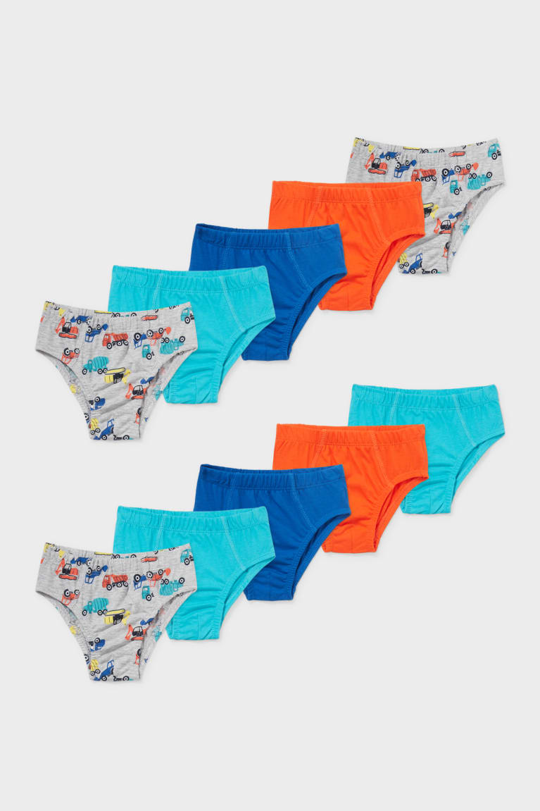  Orange Turquoise Sous Vêtement C&A Multipack Of 10 Briefs Organic Coton - france ZOB-8935536