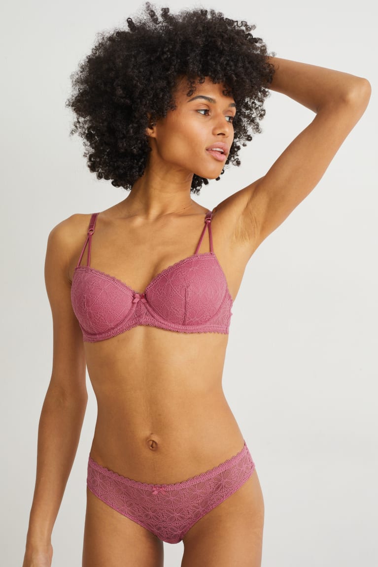  Rose Sous Vêtement C&A Underwire Bra Demi Rembourré Lycra - france TEL-1213184