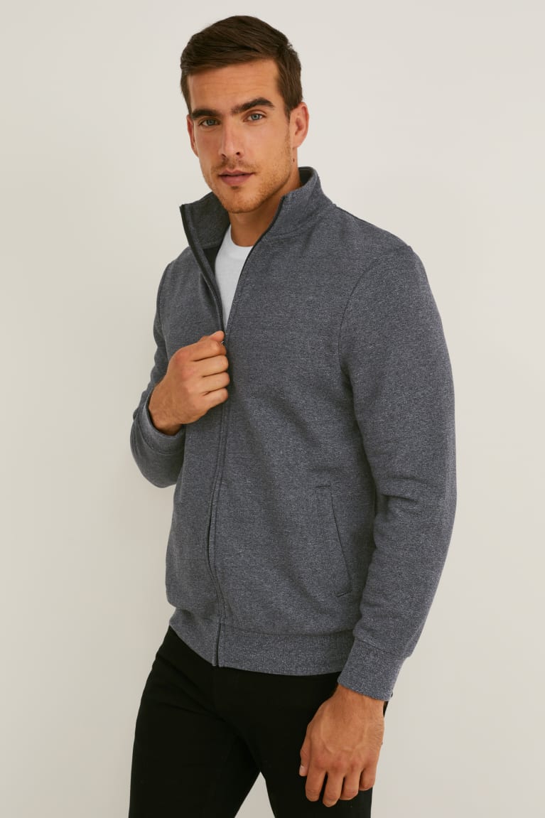  Grise Foncé Sweats C&A Zip-through With Organic Coton - france OLZ-3432232