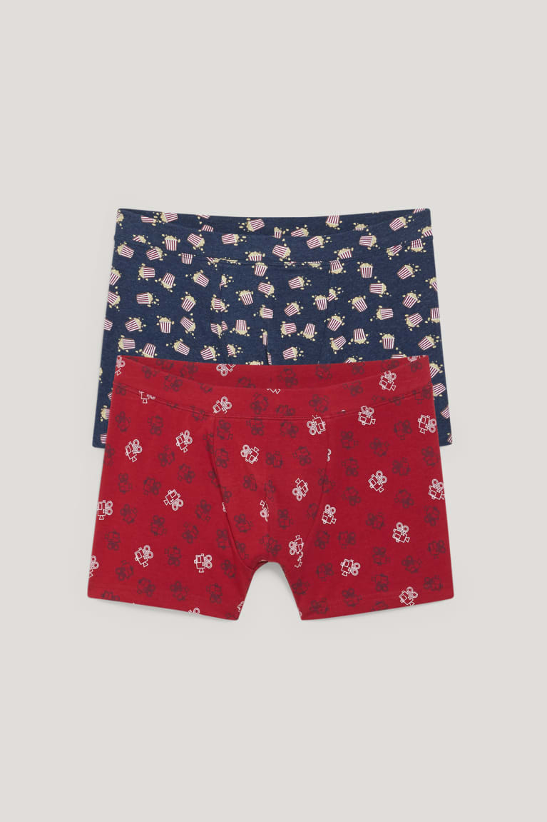  Rouge Bleu Foncé Sous Vêtement C&A Multipack Of 2 Trunks Organic Coton Lycra - france LCK-1367254