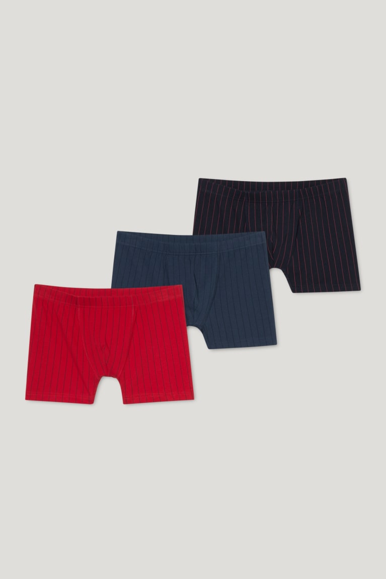  Rouge Bleu Foncé Sous Vêtement C&A Multipack Of 3 Trunks Organic Coton Lycra - france UMW-0588453