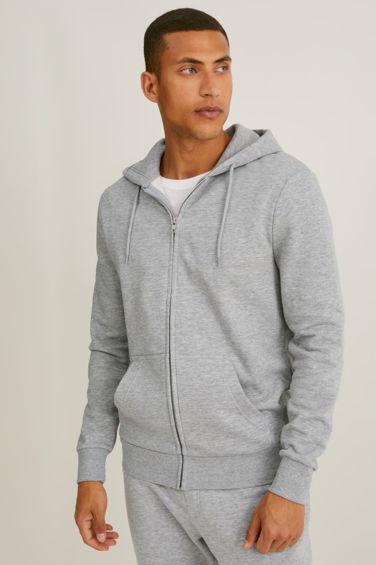  Grise Sweats C&A Zip-through With Hood Organic Coton - france HKV-8259311