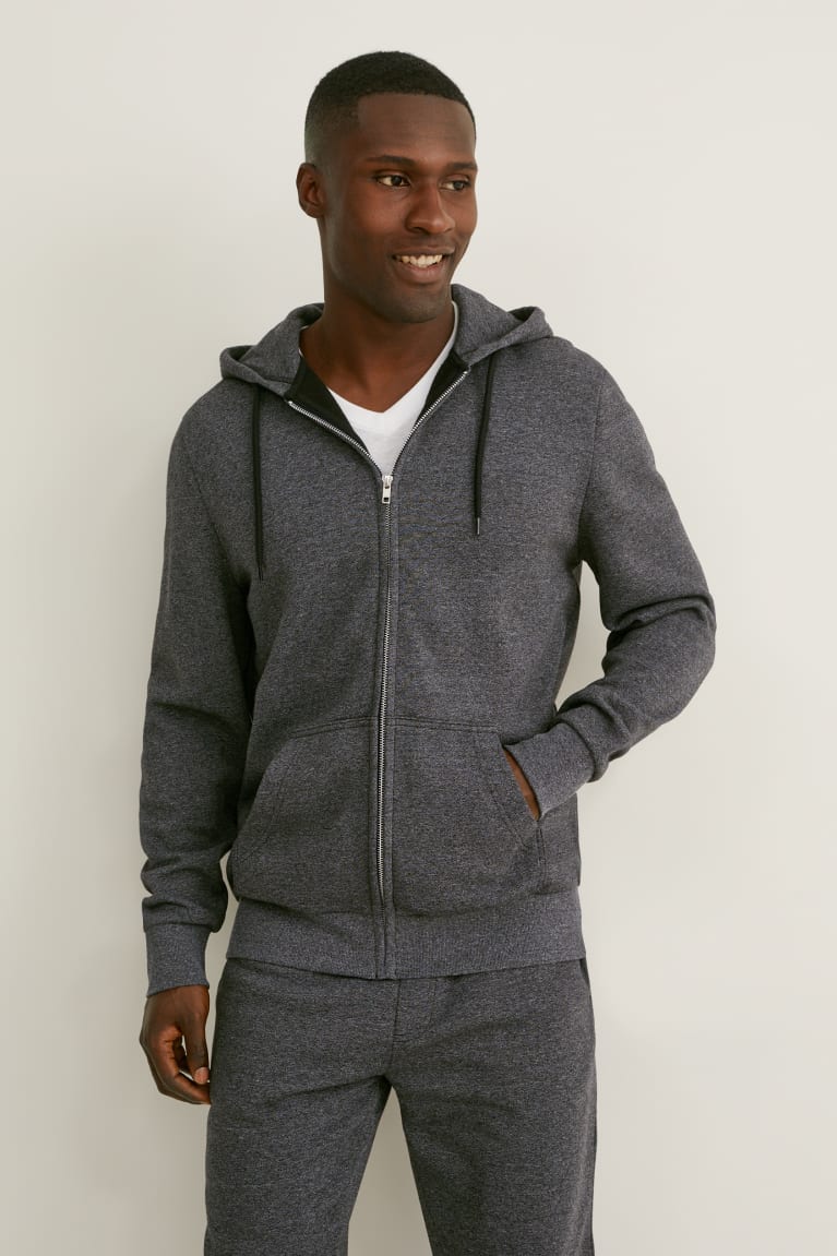  Grise Sweats C&A Zip-through With Hood With Organic Coton - france TRX-5434312