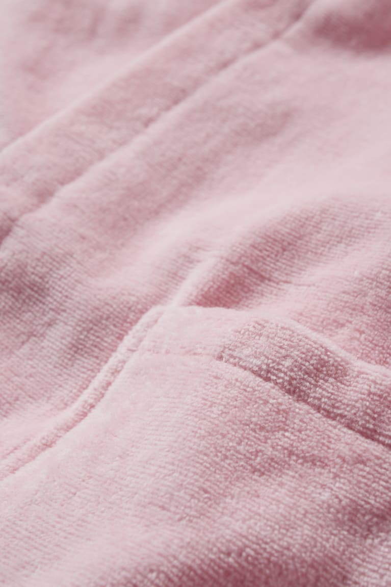  Rose Sous Vêtement C&A Terry Cloth Bathrobe With Hood Organic Coton - france ZJA-5521274