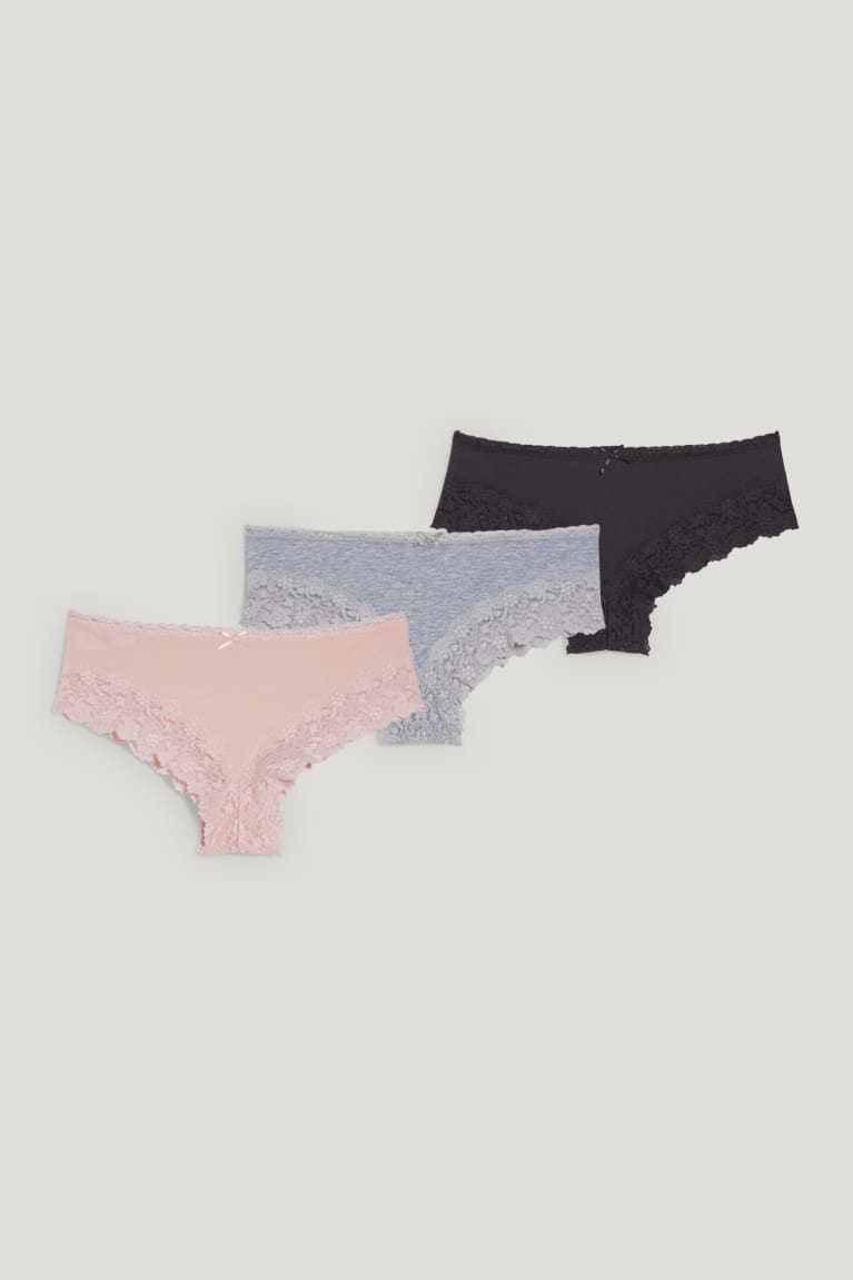  Rose Sous Vêtement C&A Multipack Of 3 Briefs Organic Coton - france IGQ-0489715