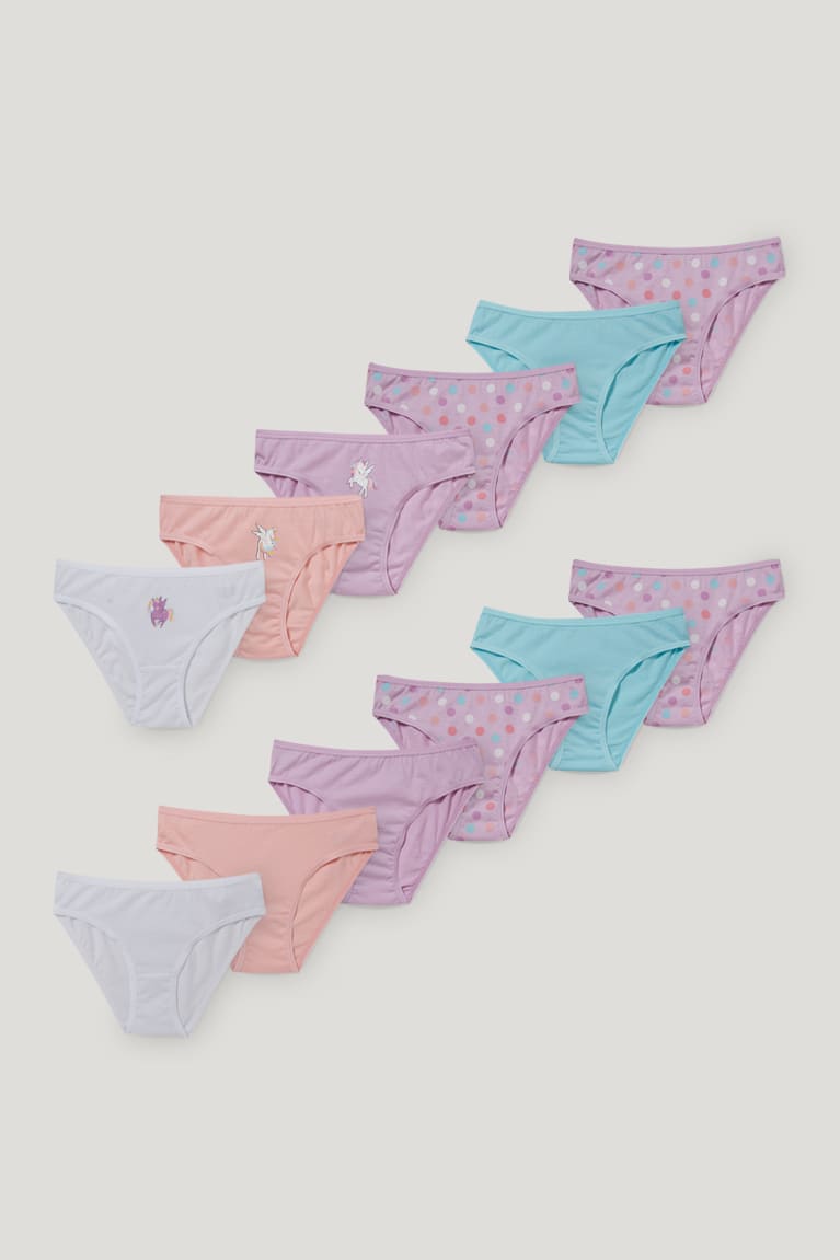  Rose Turquoise Sous Vêtement C&A Multipack Of 12 Briefs Organic Coton - france EQC-3200982