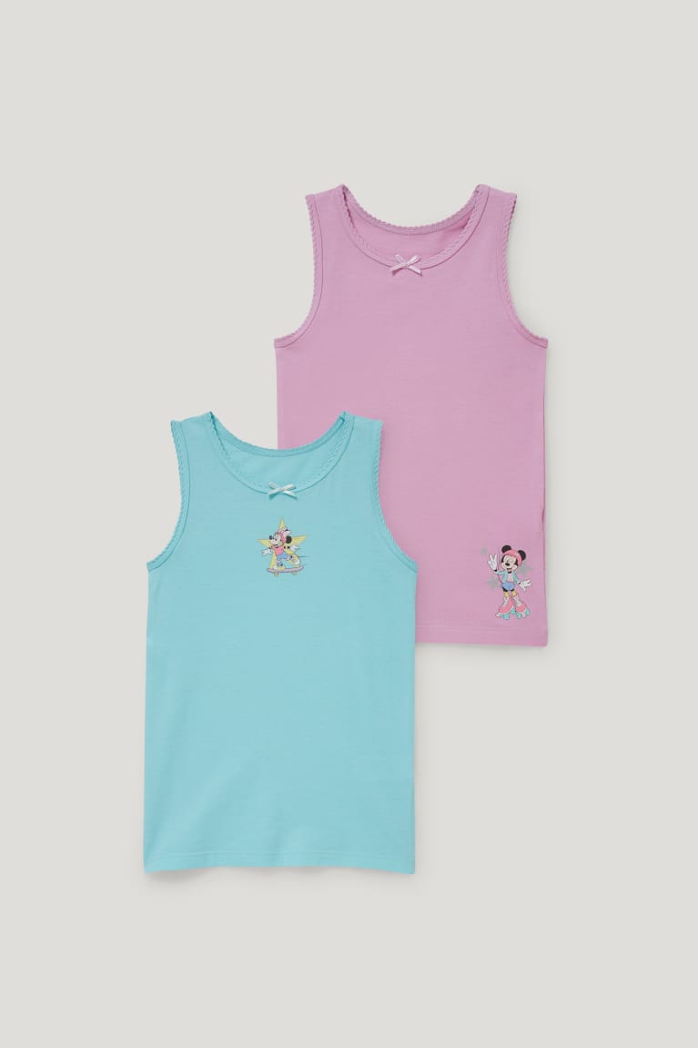  Rose Turquoise Sous Vêtement C&A Multipack Of 2 Minnie Mouse Vest Organic Coton - france IFX-3776288