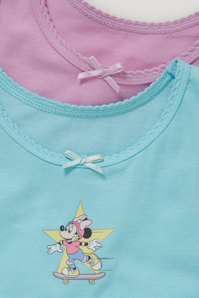  Rose Turquoise Sous Vêtement C&A Multipack Of 2 Minnie Mouse Vest Organic Coton - france IFX-3776288