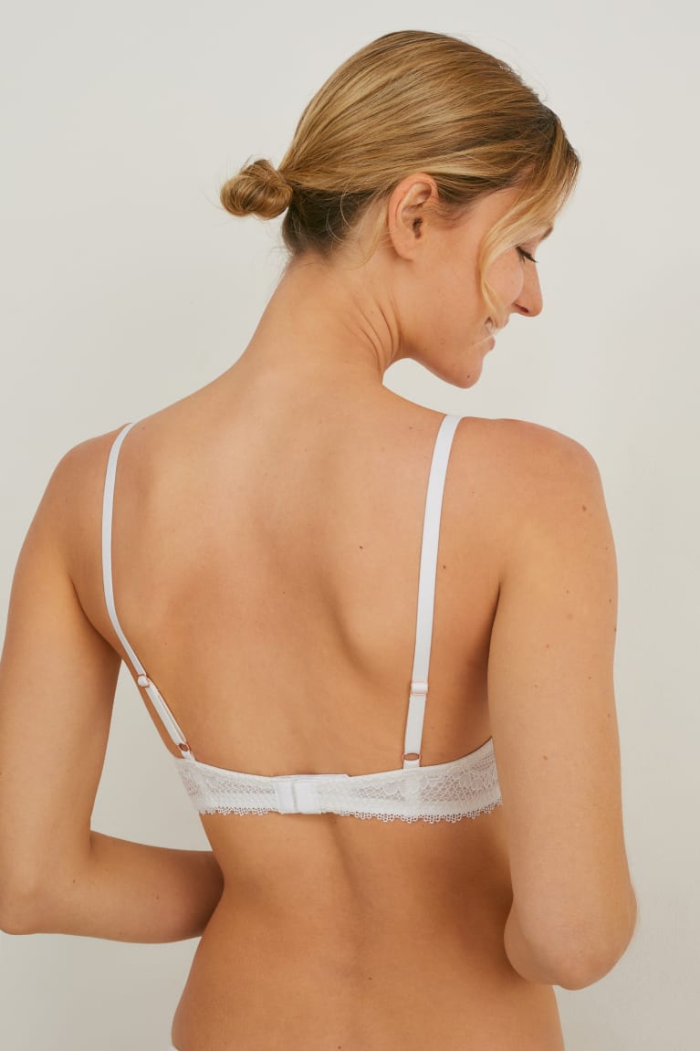  Blanche Sous Vêtement C&A Underwire Bra Demi Rembourré - france GWB-8504687