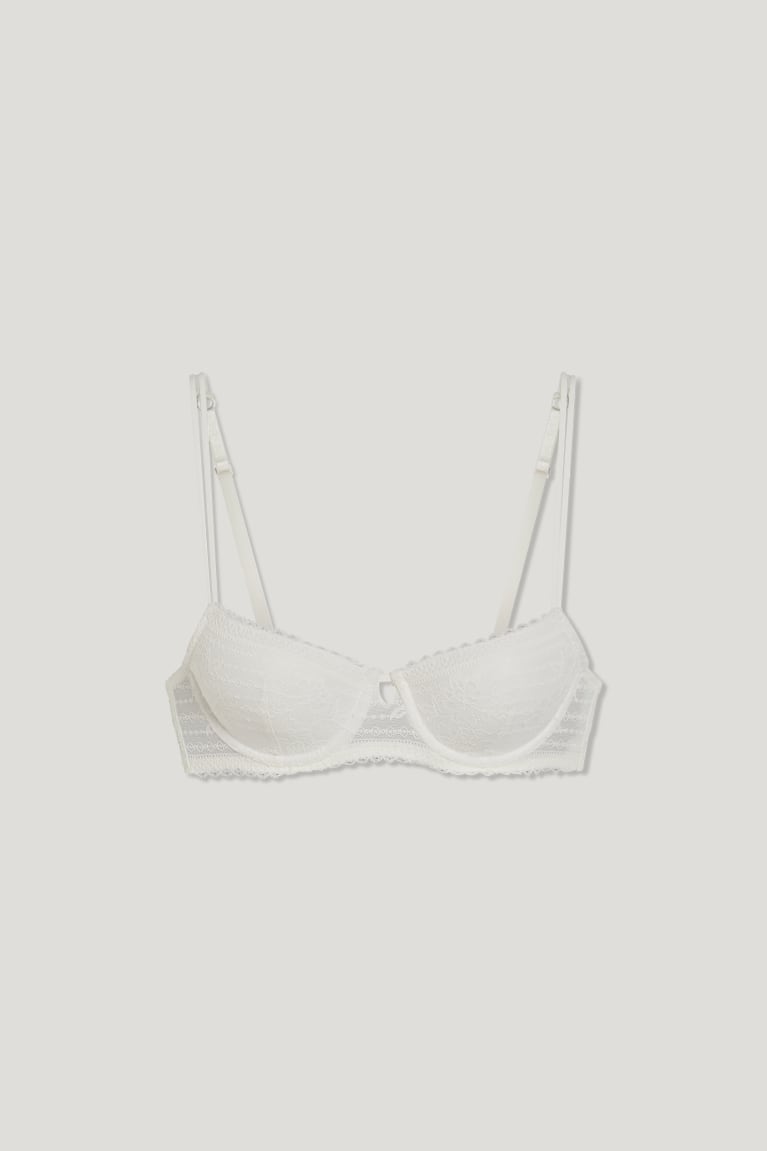  Blanche Sous Vêtement C&A Underwire Bra Demi Rembourré - france AQX-3243904