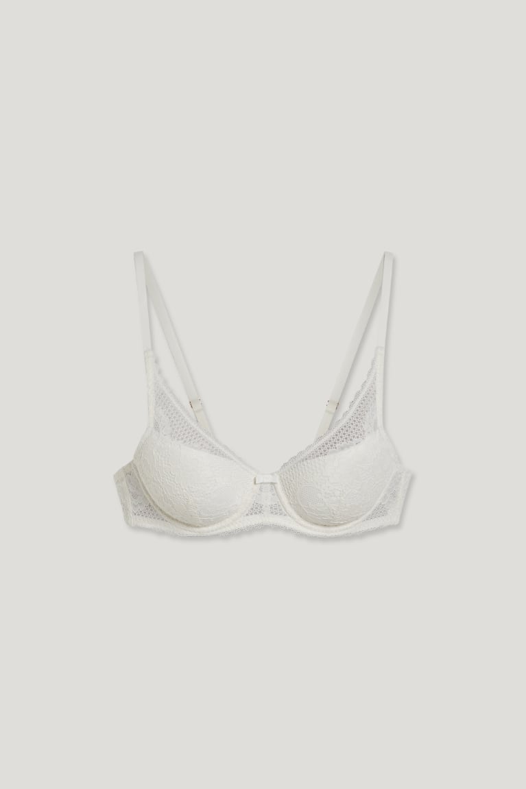  Blanche Sous Vêtement C&A Underwire Bra Demi Rembourré - france GWB-8504687