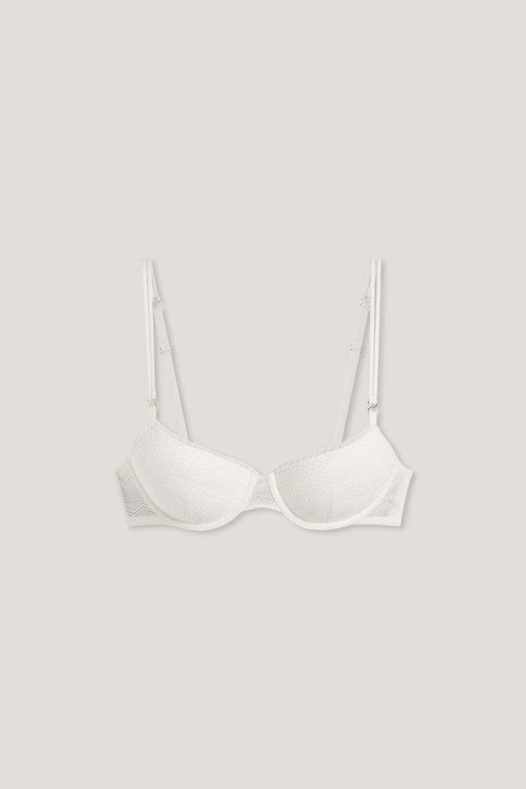  Blanche Sous Vêtement C&A Underwire Bra Demi Rembourré - france FGD-9408691