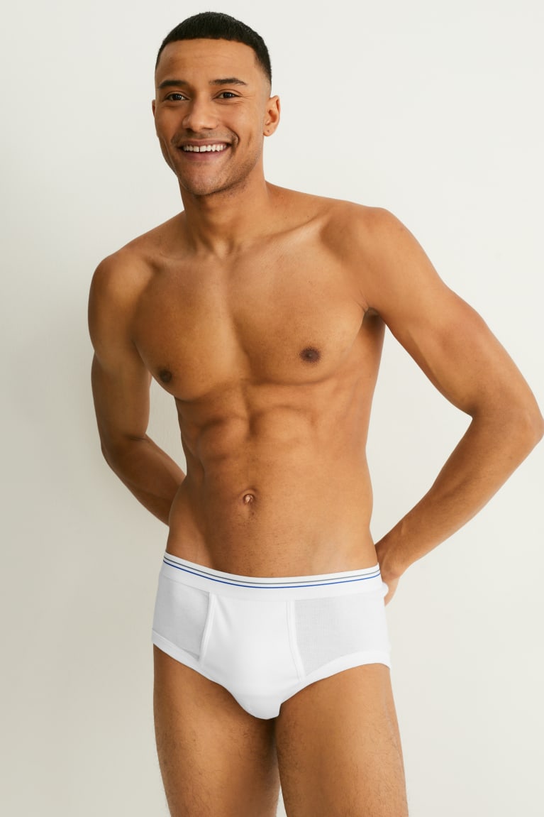  Blanche Sous Vêtement C&A Multipack Of 2 Briefs Mince Rib Organic Coton - france AVJ-3604959