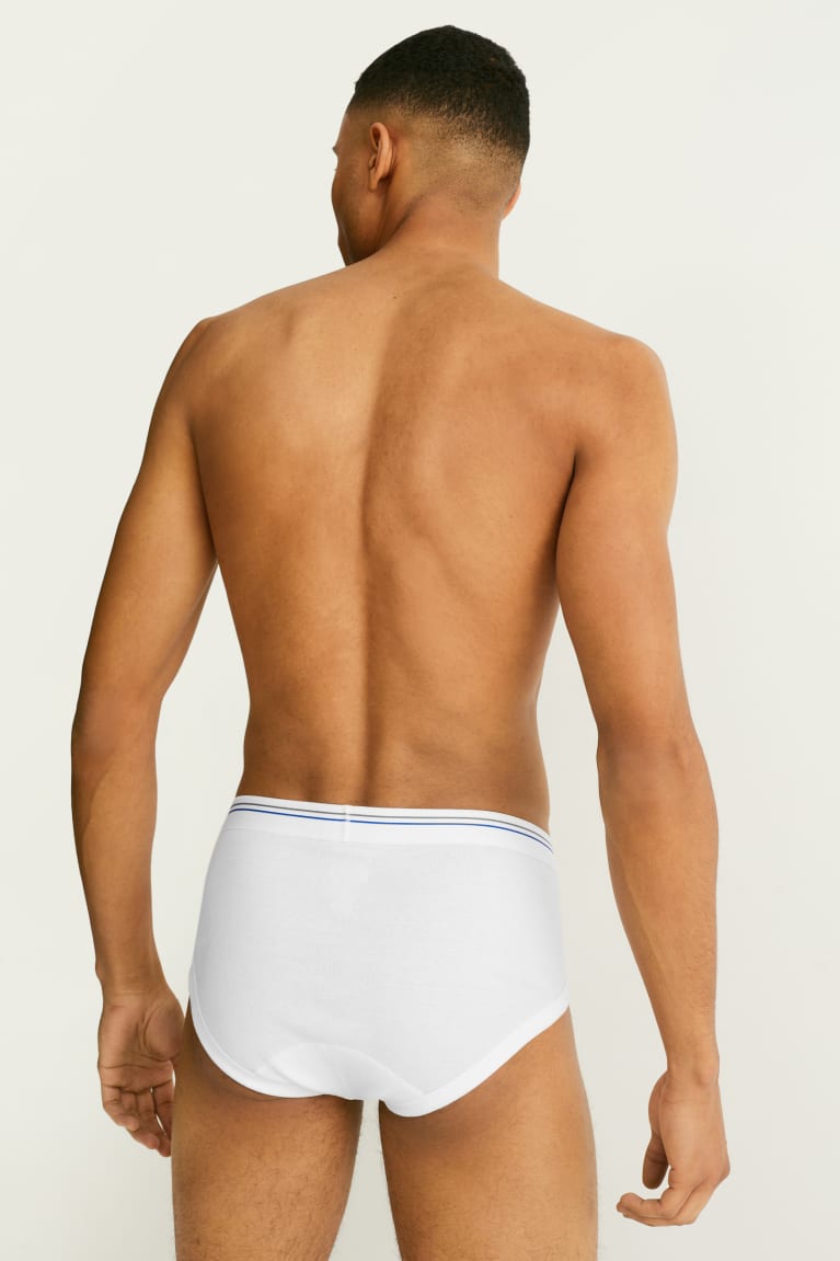  Blanche Sous Vêtement C&A Multipack Of 2 Briefs Mince Rib Organic Coton - france AVJ-3604959