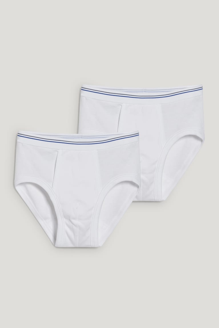  Blanche Sous Vêtement C&A Multipack Of 2 Briefs Mince Rib Organic Coton - france AVJ-3604959