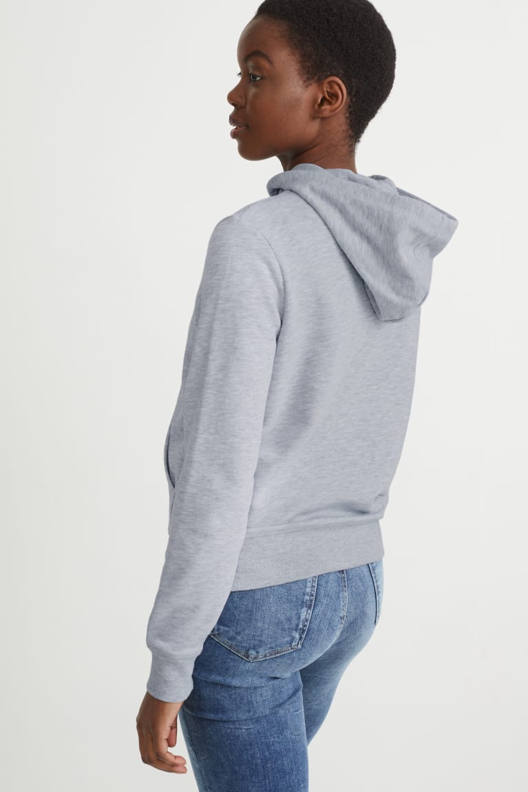  Grise Clair Sweats C&A Basic Zip-through With Hood With Organic Coton - france QEJ-3212561