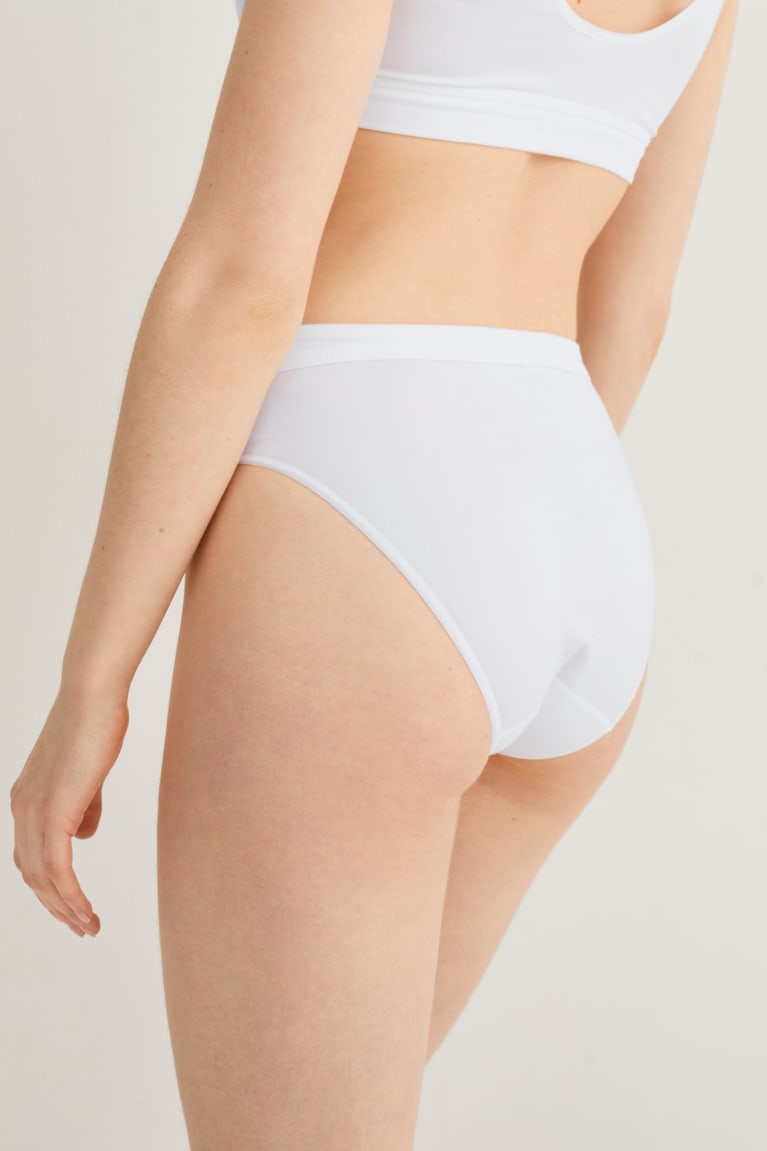  Blanche Sous Vêtement C&A Briefs Organic Coton - france OVQ-3882469